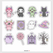 Sticker Kawaii Éffrayant & mignon Halloween Pack (Feuille)