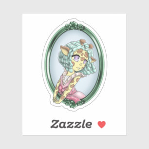 Sticker Kawaii Giraffe Anime Girl