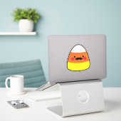 Sticker Kawaii Halloween Corne de bonbons avec Moustache (Ordinateur portable sur le bureau)