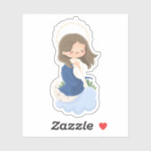 Sticker Kawaii Immaculé Conception (Feuille)