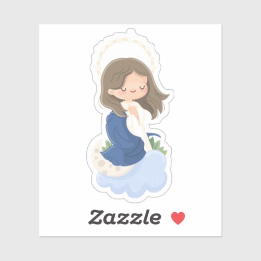 Sticker Kawaii Immaculé Conception (Feuille)