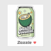 Sticker Kawaii Joli Fun Fruity Jus De Coco Boisson (Feuille)