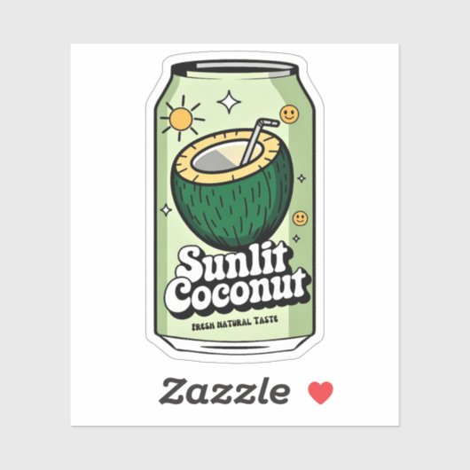 Sticker Kawaii Joli Fun Fruity Jus De Coco Boisson (Feuille)