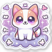 Sticker Kawaii jolie chiot adorable Chien Big Eyes Vinyl (Recto)