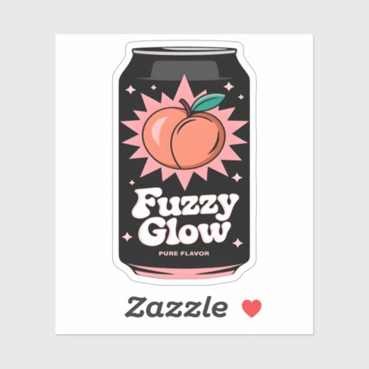 Sticker Kawaii Jus De Fruité Fruity Peach Plat (Feuille)