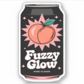 Sticker Kawaii Jus De Fruité Fruity Peach Plat (Devant)