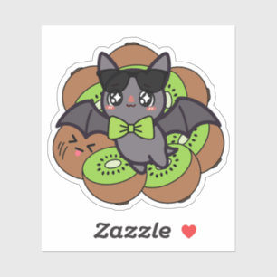 Sticker Kawaii Kiwi Chauve-souris avec Lunettes de soleil