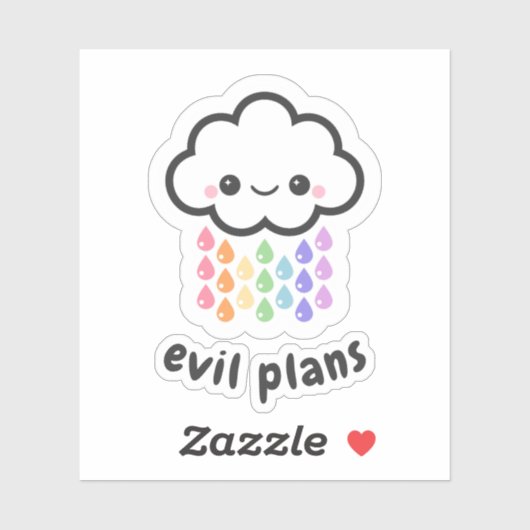 Sticker Kawaii Les plans de mal Cloud (Feuille)