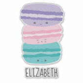 Sticker Kawaii Macarons Pastel Cute Personnalisé (Devant)