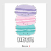 Sticker Kawaii Macarons Pastel Cute Personnalisé (Feuille)