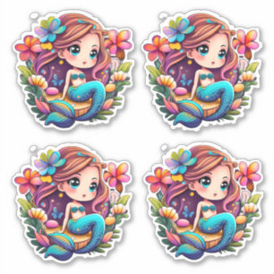 Sticker Kawaii Mermaid