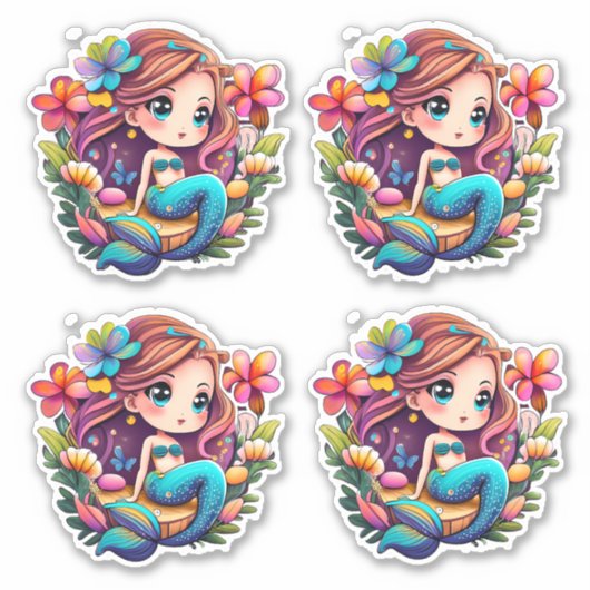 Sticker Kawaii Mermaid (Devant)