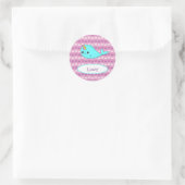 Sticker Kawaii Narwhal Purple Heart Name (Sac)