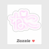 Sticker Kawaii Neko (Chat) Hiragana (Feuille)