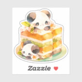 Sticker Kawaii Panda and Cake (Feuille)