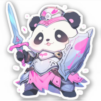 Sticker Kawaii Panda - Chevalier Saint-Coeur