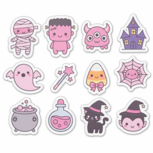 Sticker Kawaii Pastel Monster Squad Pack (Devant)