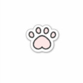 Sticker Kawaii Pastel Paw Chat Rose (Devant)