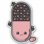 Sticker Kawaii Pill Love Sick  (Devant)