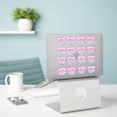 Sticker Kawaii Pink Butterfly Well Done Student Reward  (Ordinateur portable sur le bureau)