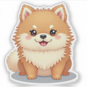 Sticker Kawaii Pomeranian, Charming Bow-Wow, Petit (Devant)