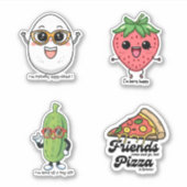 Sticker Kawaii Quartet Delights jeu d'autocollants de cara (Devant)