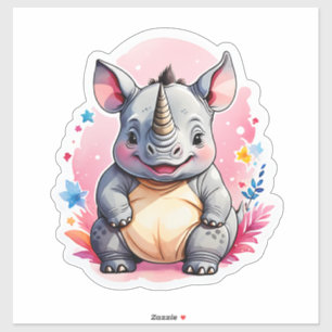 Sticker Kawaii Rhino
