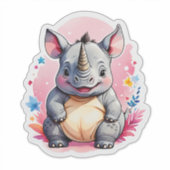 Sticker Kawaii Rhino (Devant)