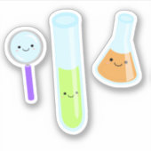Sticker Kawaii Science Test Tube Beaker Magnifier le verre (Devant)