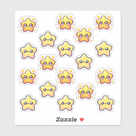 Sticker Kawaii Stars Pack (Feuille)