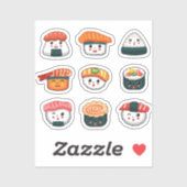 Sticker Kawaii sushi  (Feuille)