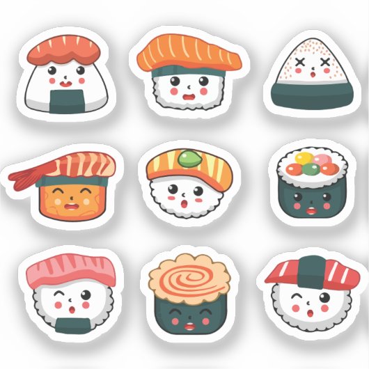 Sticker Kawaii sushi  (Recto)