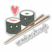 Sticker Kawaii Sushi We Maki un mignon bâton de deux (Devant)