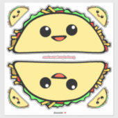 Sticker Kawaii Tacos (Feuille)