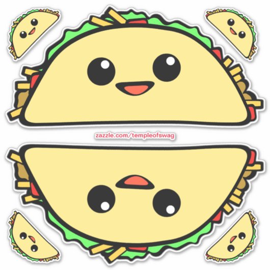 Sticker Kawaii Tacos (Devant)