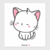 Sticker Kawaii Turc Angora Chat (Feuille)