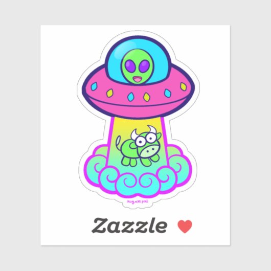 Sticker Kawaii Ufo (Feuille)