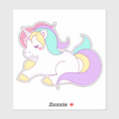 Sticker Kawaii Unicorn (Feuille)