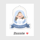Sticker Kawaii Vierge souriante Marie (Feuille)
