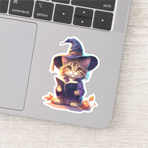 Sticker Kawaii Witch Cat Art
