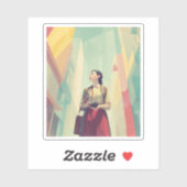 Sticker Kazuko photographe (Feuille)