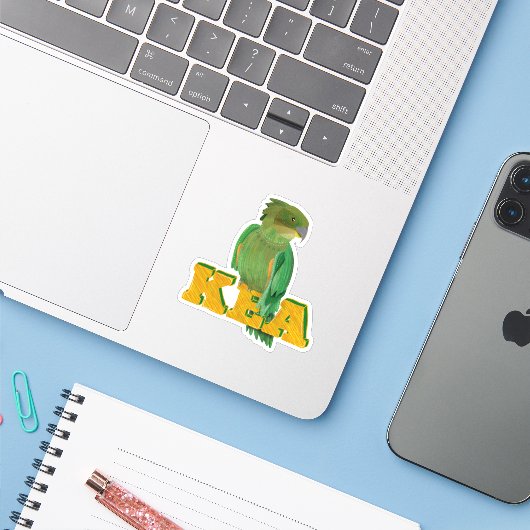 Sticker Kea (Ordinateur portable avec iPhone)