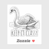 Sticker Keep It Classy Elegant Swan (Feuille)