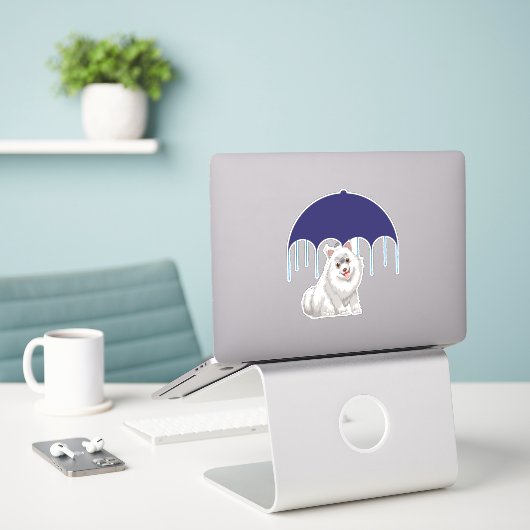 Sticker Keeshond (Ordinateur portable sur le bureau)