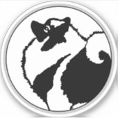 Sticker Keeshond Graphics - Cute Original Chig Art (Devant)