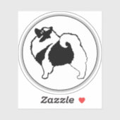 Sticker Keeshond Graphics - Cute Original Chig Art (Feuille)