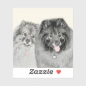 Sticker Keeshond Graphics Keeshond Maman et son (Feuille)