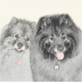 Sticker Keeshond Graphics Keeshond Maman et son (Devant)