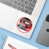 Sticker Keeshond Noël Vieux Camion Peinture Chien Art (Ordinateur portable avec iPhone)