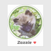 Sticker Keeshond Puppy in the Garden Peinture Art original (Feuille)